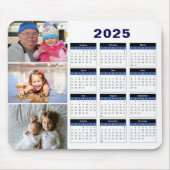 Personalisierte 3-Familie Foto 2025 Kalenderwoche Mousepad (Vorne)