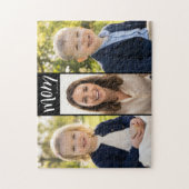 Personalisierte 3-Foto-Collage Schwarze Mutter Est Puzzle (Vertikal)