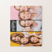 Personalisierte 3-Foto-Collage Schwarze Mutter Est Puzzle (Vertikal)