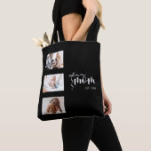 Personalisierte 3-Foto-Collage Schwarze Mutter Est Tasche (Von Nahem)