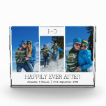 Personalisierte 3 Foto-Collagen-mit Monogramm Fotoblock<br><div class="desc">Personalisierte 3 Foto-Collagen-mit Monogramm Hochzeits-Foto-Block.</div>