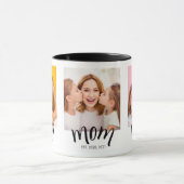 Personalisierte 3-Foto-Mutter-Kinder-Datum-Est-Wei Tasse (Zentrum)