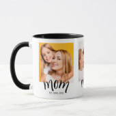 Personalisierte 3-Foto-Mutter-Kinder-Datum-Est-Wei Tasse (Links)