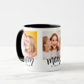 Personalisierte 3-Foto-Mutter-Kinder-Datum-Est-Wei Tasse (Vorderseite Links)