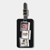 Personalisierte 3-Foto-Snapshot-Frames mit benutze Gepäckanhänger (Vorderseite vertikal)