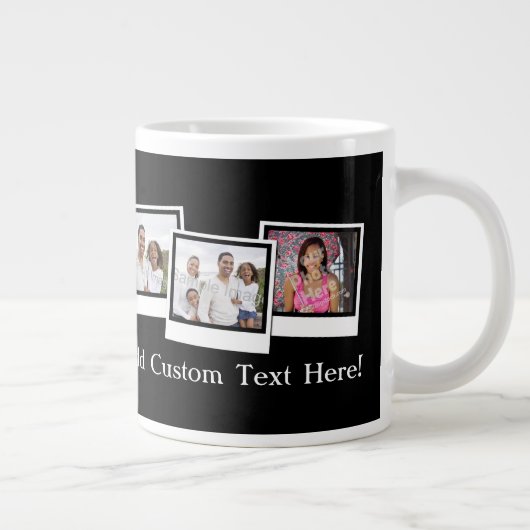 Personalisierte 3-Foto-Snapshot-Frames mit benutze Jumbo-Tasse (Rechts)