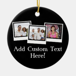 Personalisierte 3-Foto-Snapshot-Frames mit benutze Keramik Ornament