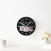 Personalisierte 3-Foto-Snapshot-Frames mit benutze Runde Wanduhr (Zuhause)
