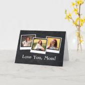 Personalisierte 3-Foto Snapshot Frames Muttertag Karte (Gelbe Blume)