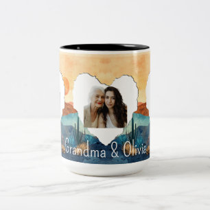 Personalisierte 3-Foto-Tasse mit individuellem Tex Zweifarbige Tasse