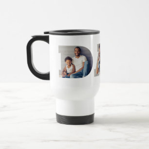 Personalisierte 3-Foto-"Vater"-Ausschnitt-Typograf Reisebecher