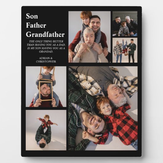 Personalisierte 3 Generationen | 6 FOTO Fotoplatte (Vorderseite)