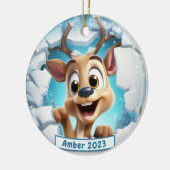 Personalisierte 3D-Breakout-Renedee Weihnachten Keramik Ornament (Links)