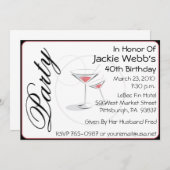 Personalisierte 40. Geburtstag-Party Einladung (Vorne/Hinten)