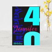 Personalisierte 40. Geburtstagskarte POP Grußkarte Karte (Gelbe Blume)