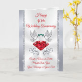 Personalisierte 40-jährige Hochzeitskarten 3 Größe Karte (Gelbe Blume)