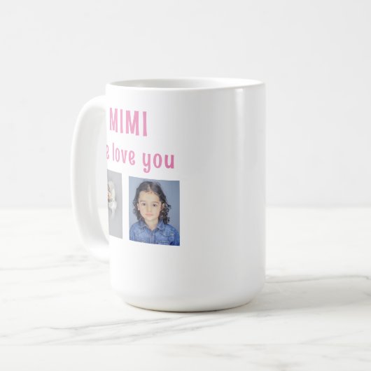 Personalisierte 4-Bild Wir Liebe Sie MIMI Kaffeetasse (Vorderseite Links)