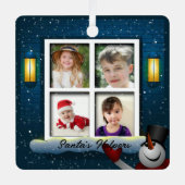 personalisierte 4-Fenster-Rahmenschmuck Ornament Aus Metall (Vorderseite)