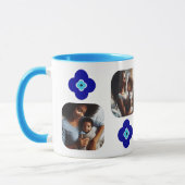 Personalisierte 4-Foto Blauer Bauch-Augapfel-Amule Tasse (Links)