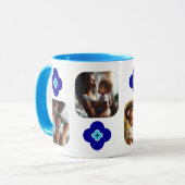 Personalisierte 4-Foto Blauer Bauch-Augapfel-Amule Tasse (Vorderseite Links)