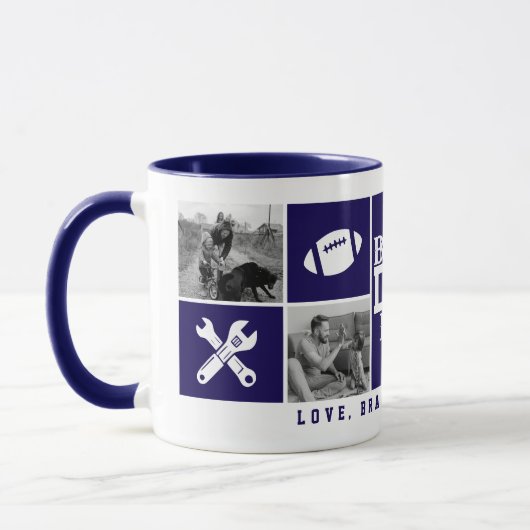 Personalisierte 4-Foto Collage "Best Vater Ever" Tasse (Links)