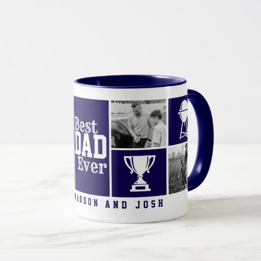 Personalisierte 4-Foto Collage "Best Vater Ever" Tasse (VorderseiteRechts)