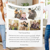 Personalisierte 4-Foto-Collage mit Gedicht Fleecedecke