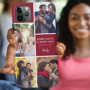 Personalisierte 4-Foto-Collage Positive Zitate Mar Case-Mate iPhone Hülle