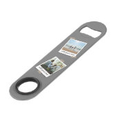 Personalisierte 4 Foto-Collage Speed Flaschenöffner (Rückseite Schrägansicht)