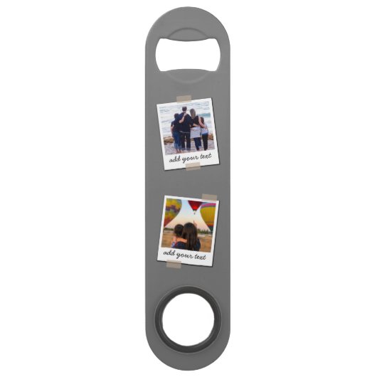 Personalisierte 4 Foto-Collage Speed Flaschenöffner (Vorderseite)