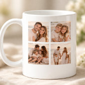 Personalisierte 4-Foto-Name- und Datum-Erinnerung Kaffeetasse