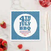 Personalisierte 4. Juli BBQ-Party Blauster Serviette (Beispiel)