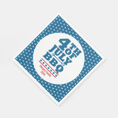 Personalisierte 4. Juli BBQ-Party Blauster Serviette (Ecke)