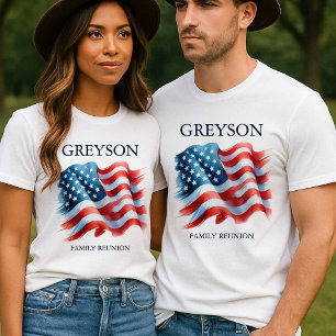 Personalisierte 4. Juli-Familientreffen-Matching T-Shirt