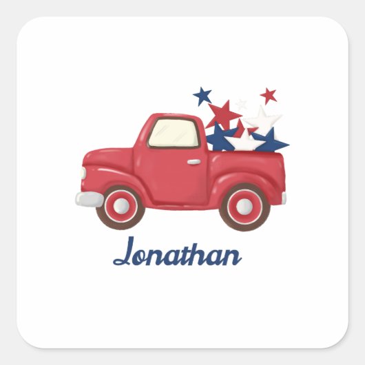 Personalisierte 4. Juli Pick Up Aufkleber (Vorderseite)