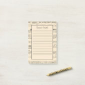 Personalisierte 4"x6" Tan Vintage antike Noten Post-it Klebezettel (Auf Schreibtisch)