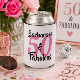 Personalisierte 50 & Fabulous Geburtstagsgetränkeh Dosenkühler