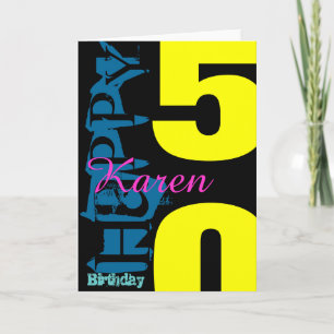 Personalisierte 50. Geburtstagskarte POP Grußkarte Karte