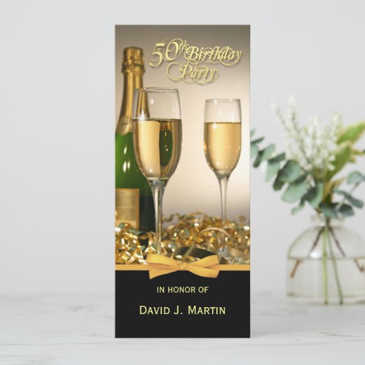 Personalisierte 50. Geburtstagsparty Einladung (Stehend Vorderseite)