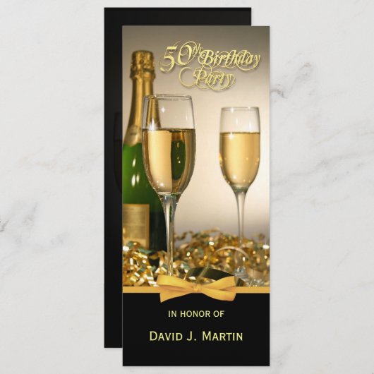 Personalisierte 50. Geburtstagsparty Einladung (Vorne/Hinten)