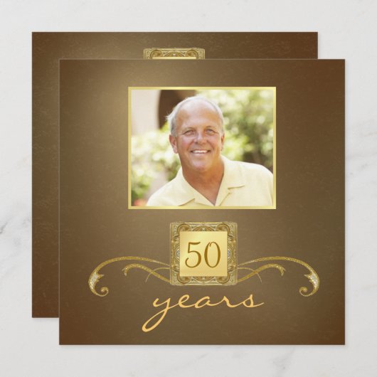 Personalisierte 50. Geburtstagsparty Einladung (Vorne/Hinten)