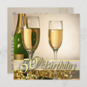 Personalisierte 50. Geburtstagsparty Einladung (Vorne/Hinten)