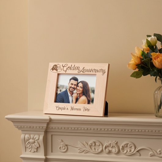 Personalisierte 50. Goldene Hochzeitsszenarien Geätzte Rahmen