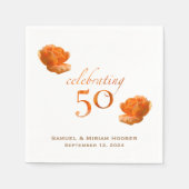 Personalisierte 50. Hochzeitstag pfirsichfarbene R Serviette (Vorderseite)
