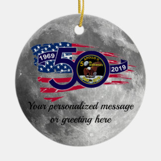 Personalisierte 50. Jahrestag Apollo 11 Keramikornament