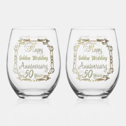 Personalisierte 50-jährige Glass Wine Tumblers Weinglas Ohne Stiel
