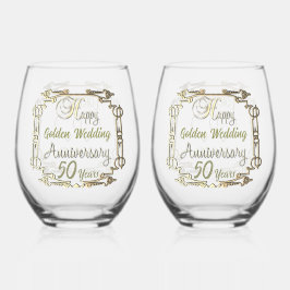 Personalisierte 50-jährige Glass Wine Tumblers Weinglas Ohne Stiel