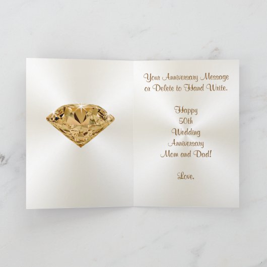 Personalisierte 50-jährige Jubiläumskarte für Elte Karte (Innenseite)