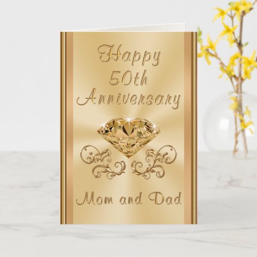 Personalisierte 50-jährige Jubiläumskarte für Elte Karte (Gelbe Blume)