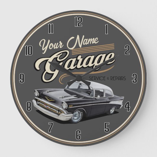 Personalisierte 50er Jahre große Uhr (Vorderseite)